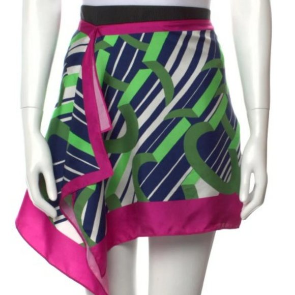 CARVEN Silk Knee-Length Scarf Skirt - Picture 5 of 7